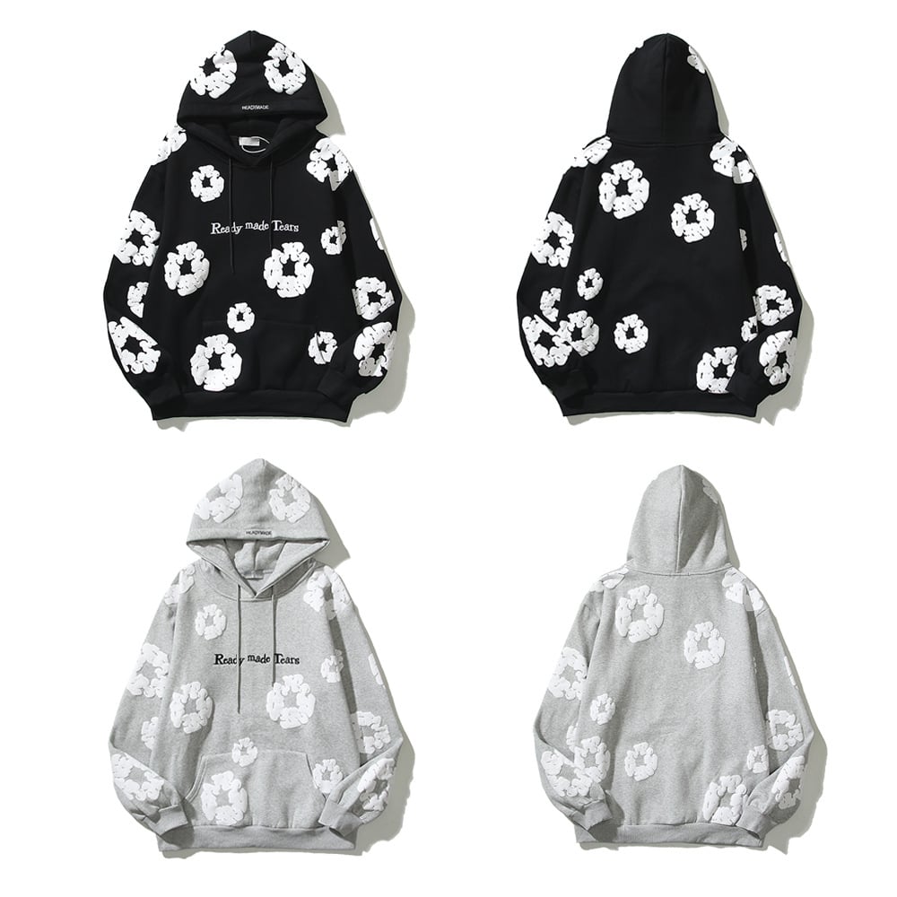 printed cotton hoodie