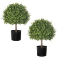 LUWENER 2 Pack 24.5inch Artificial Topiary Ball Plants Faux Boxwood Ball in Pot Fake Outdoor Plant for Front Door Decor Home Decor Garden Wedding Decor