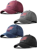 4 Pieces USA Flag Hat American Patriotic Baseball Cap Tactical Hat for Men Adjustable Cotton Dad Hat Women Teens
