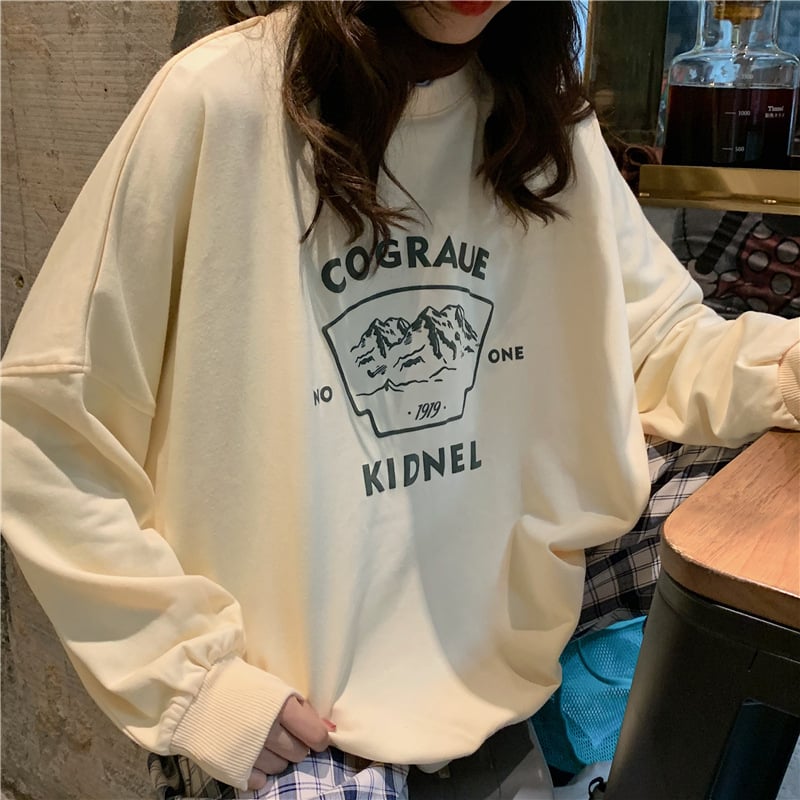 Korean Fashion Thick and Thin Splicing Pullover Sweatshirt