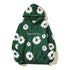 All fited printed cotton hoodie in green with unique foam kapok print design and stylish casual look.