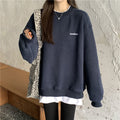 Korean Fashion Thick and Thin Splicing Pullover Sweatshirt