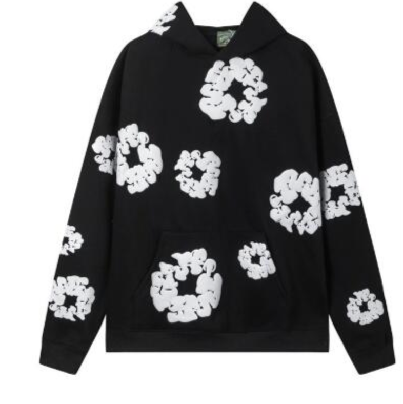 Flower Printed Hoodie