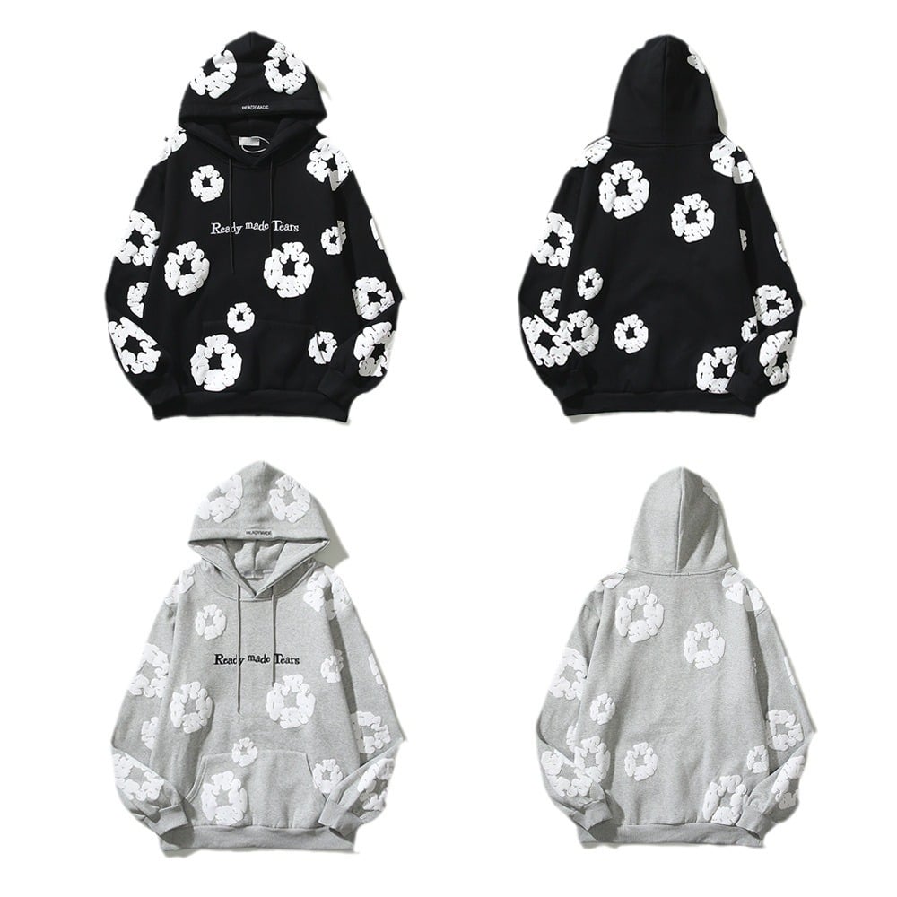 printed cotton hoodie