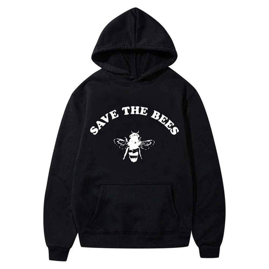 Solid Color Alphabet Hoodie with Honey Bee Floral Print